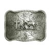 Moranse Silver Religion Cross Kneeling Prayer Design Western Cowboy Rectangle