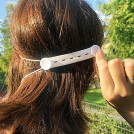 Ear-Friendly Mask Strap Ear Guard with White Hooks - Adjustable Mask Ear Guard 3ea