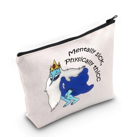 Generic Adventure T Cartoon Inspired Ice King Gift Mentally Sick Physically Thicc Makeup Bag for Ice King Lover (Men-Tally-Sick Bag)