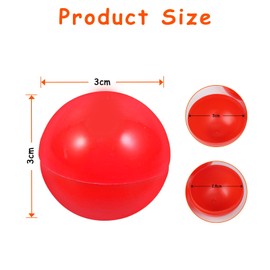 yuejuhe Pack of 50 Lottery Balls for Opening, 3 cm Plastic Balls for Filling, Raffle Balls for Party Gifts, Giveaway, Festive Bingo (Red)