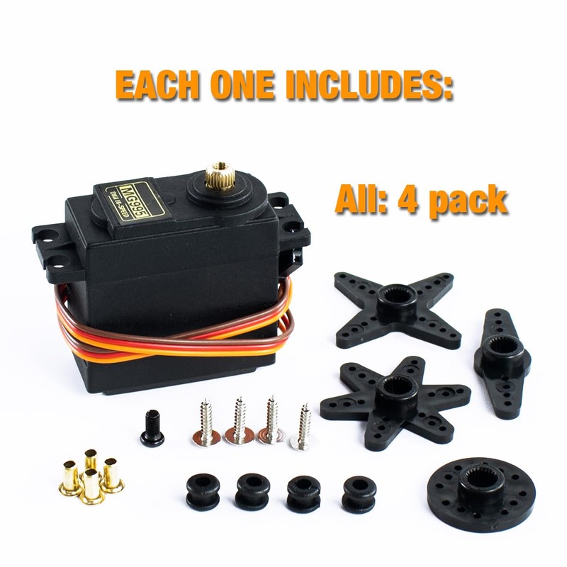 Hosyond 4Pack MG995 Servo Motors Digital RC Servo Metal Gears