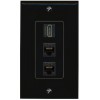 Wall Plate City 3 Port 2 CAT6 HD Wall Plate Black DecorZ