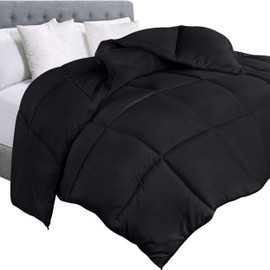 Utopia Bedding Comforter Duvet Insert, Quilted Comforter with Corner Tabs, Box Stitched Down Alternative Comforters Twin Size (Black)