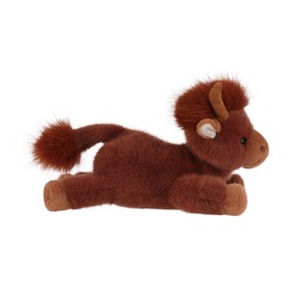 Apricot Lamb Lazy Highland Cow Plush Stuffed Animals for Kids, Soft Cute Plush Toys for Baby Girl and Boy, Fluffy Lazy Highland Cow Brown 11.9 Inches