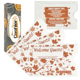 500 Cashier Depot Hotel Key Card Envelope, Motel Key Card Sleeve" Welcome Guests" 2-3/8" x 3-1/2" 500 Count (Orange)