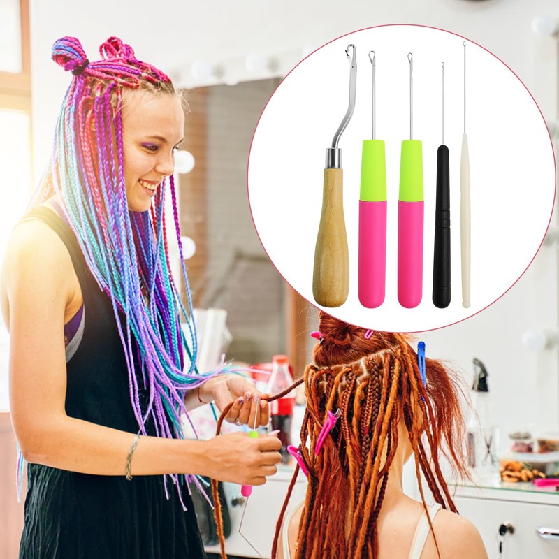 5PCS Latch Hook, Different Sizes Small Crochet Hooks Needle for