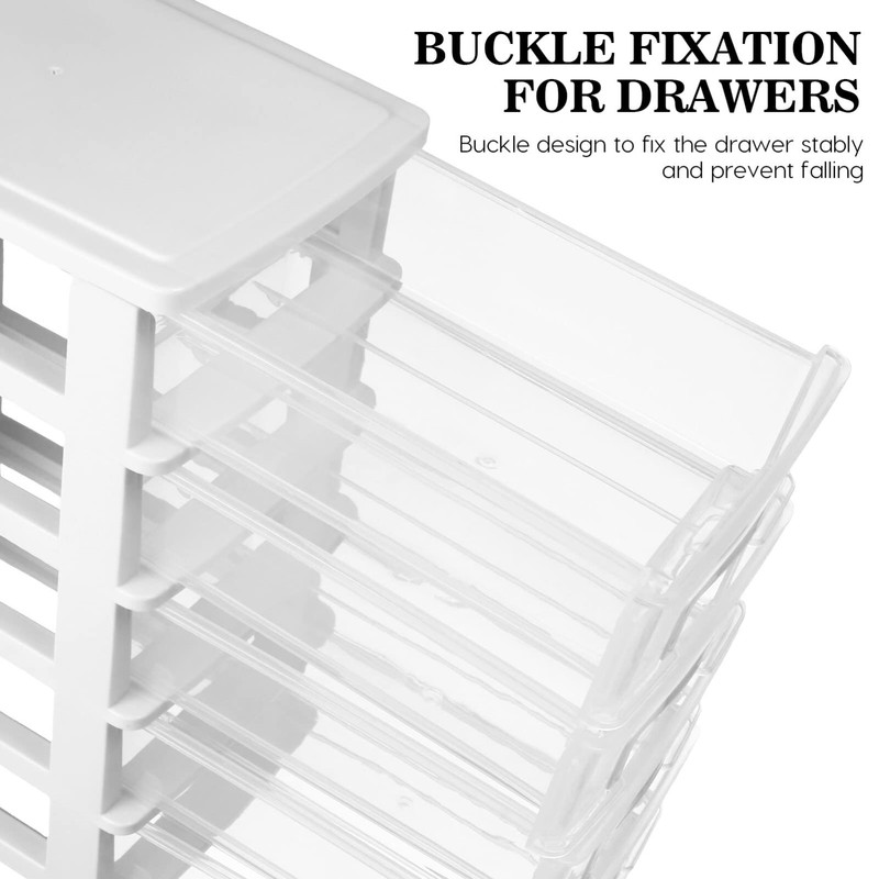 Operitacx 5 Plastic Storage Drawers, Multifunctional Clear Storage Drawers Tower