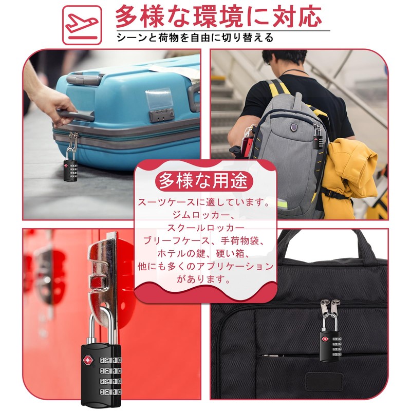 NAGE Padlock, 4 Digit Tsa Lock, Small Dial Lock, PIN