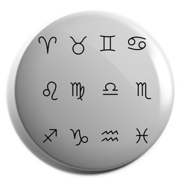 Hippowarehouse star signs Badge Various Sizes 38mm 50mm 75mm