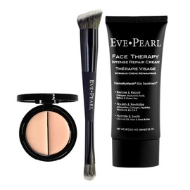EVE PEARL Face Therapy Cream, Dual Salmon Concealer and 202 Concealer Blender Brush Set Make Up Kit (Fair)