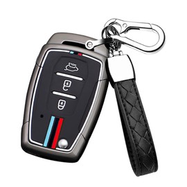 HIBEYO Flip Key Car Key Case Fits SsangYong Tivoli Rexton Korando C Kyron 2 Sanka Actyon Protective Key Case Key Case Key Box Remote Key Flip B Black