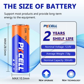 PKECLL 23A 12 Volt Battery, 15 Pack A23 Battery for Garage Door Openers Ceiling Fan Remotes Doorbells (15 Pack)