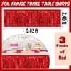 3 Pack Red Tinsel Table Skirts