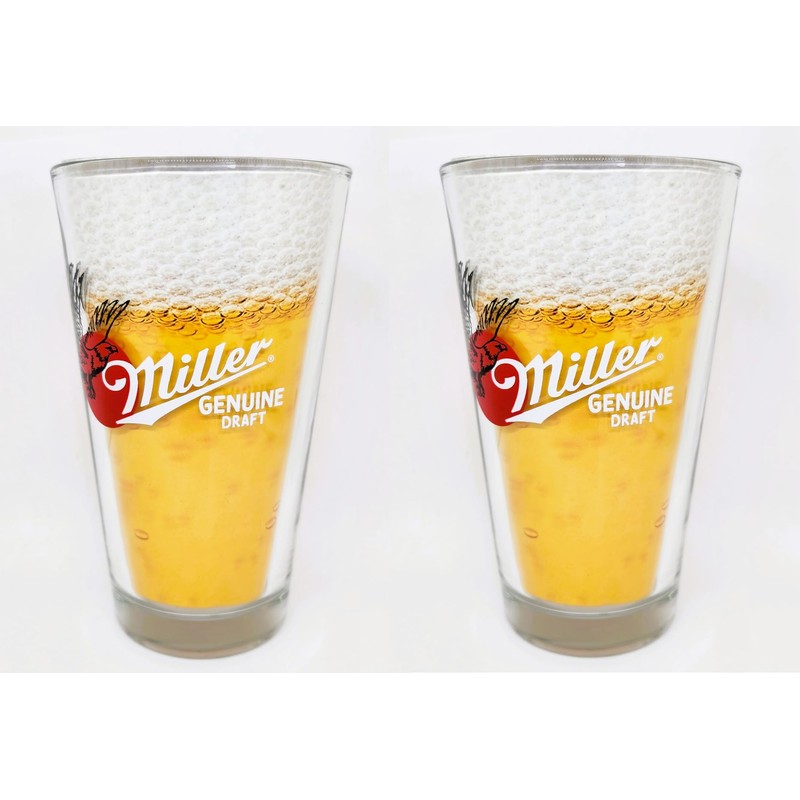 Miller Genuine Draft Pint Glasses - Set of 2