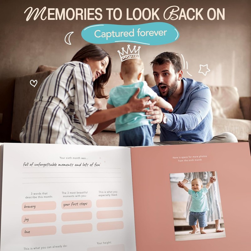 Baby Memory Book for Boy Girl with Extra Space for