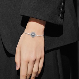 HKPATOP Compass Bracelet 925 Sterling Silver Celtic Knot Compass Bracelet Graduation Jewelry Gifts for Women Men