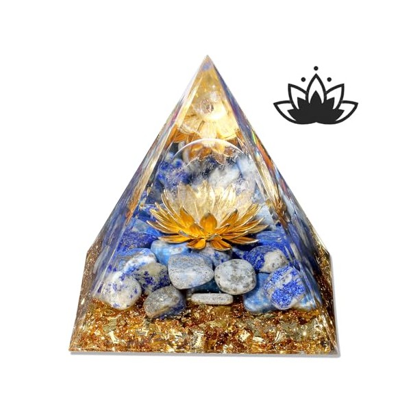 XIANNVXI XIANNVXI Lapis Lazuli Healing Crystals Tower,Lotus Flower Tower,Orgonite Orgone