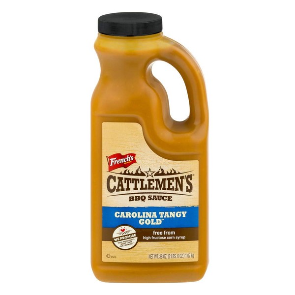 Cattlemen's Carolina Tangy Gold BBQ Sauce (Gluten Free, Large, Bulk BBQ Sauce), 38 Ounce (Pack of 6)