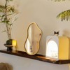 AAZZKANG Asymmetrical Small Mirror with Wooden Frame Irregular Decorative Wall