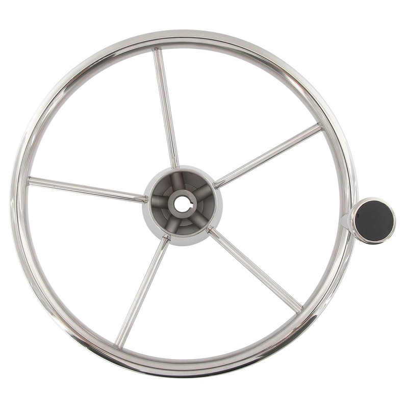 NovelBee 5 Spoke Dia.11" Stainless Steel Boat Steering Wheel with