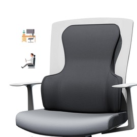 SHAKERINO Lumbar Support Pillow for Office Chair – Back Support for Office Chair with All-Season Memory Foam & Anti-Slip Silicone Base, Lower Back Relief