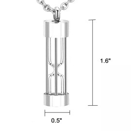 Handmade Silver Sand Urn Necklace for Ash cremation Mom lost keepsakes+ Fill kit
