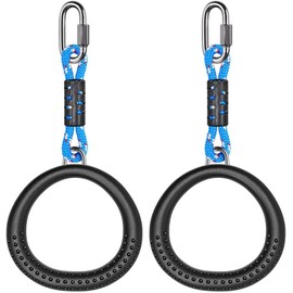 SELEWARE Gymnastics Rings Outdoor Fitness Ring – 2 Pieces Gymnastics Rings Children's Gymnastics Calisthenics Equipment with Rope Strap Pull-Up Training Rings for Gym Home Fitness 1000 lbs Capacity