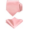TIE G Solid Satin Color Formal Necktie and Pocket Square