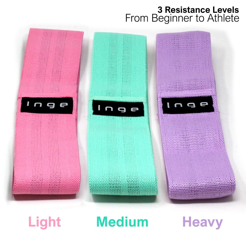 Inge 3 Pack Fabric Resistance Bands | Glute Bands |
