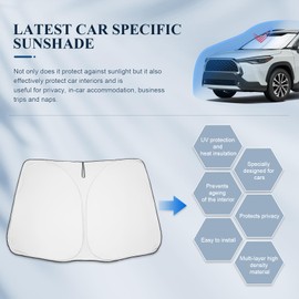 BIBIBO Toyota Corolla Cross Windscreen Cover, Car Cover Compatible with Toyota Corolla Cross 2022-2024, Car Sun Shade for Windscreen Foldable, Sun Visor Against UV Rays