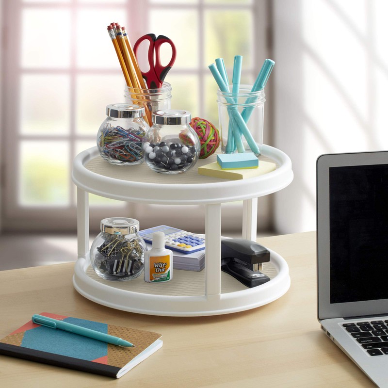 Copco Non-Skid 2 Tier Turntable, 12 inch, Cream