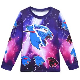 Delanhon Famous YouTuber Gamer Esprots Logo Printed Pyjamas Game Lightning Cat Pjs Set for Boys 5-13 Years (150, style3)