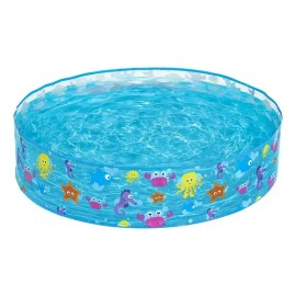 Alberca Circular Infantil Animales Marinos 122 Cm Color Azul                                                                                          