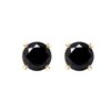 IGI Certified Round Brilliant Cut Black Diamond Screw Back Stud