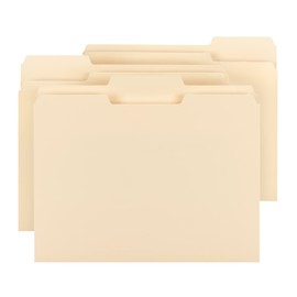 Smead 100% Recycled File Folder, 1/3-Cut Tab, Letter Size, Manila, 100 Per Box (10339)