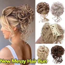 Faringoto Claw Clip Messy Bun Hair Piece,Hair Extensions for Women,Tousled Updo