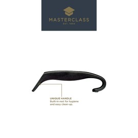 MasterClass Colour-Coded Catering-Quality Stainless Steel Slotted Spoon, 34 cm (13.5") - Black (General)