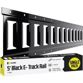 DC Cargo E Track Tie Down Rails 5 ft. Black Powder Coated Steel E-Track 1-pack