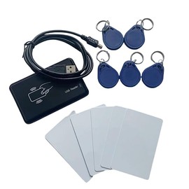 Smart IC Card USB Sensor Reader, Contactless 14443A IC Card Reader with USB Interface, 5 Cards + 5 Keychains, 13.56MHz RFID, Contactless Proximity, Windows 2000/XP/WIN 7/Win