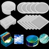 12 Pieces Coaster Resin Molds Set Silicone Coaster Storage Box