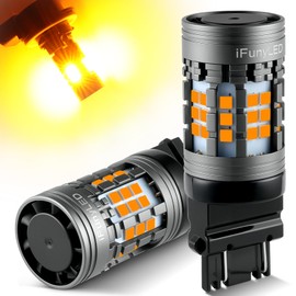 iFunyLED 2PCS 3157 LED Bulb, Super bright 3156 3056 3057 3047 3457 4157 LED, Anti Hyper Flash CANBUS Error Free, Replacement Light Kit Set for Car Tail Brake Turn Signal Blinker Lights - Amber