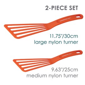 Rachael Ray KitchenTools and Gadgets Nylon Cooking Utensils / Spatula / Fish Turners - 2 Piece, Red