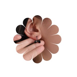 Andelaisi Boho CZ Bow Hoop Earrings Vintage Ribbon Huggie Earrings Black Crystal Bowtie Dangle Earring Minimalist Love Bow Drop Earring Jewelry for Women