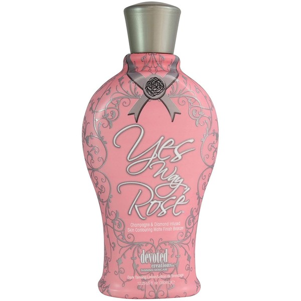 Devoted Creations Yes Way Rose, Champagne and Diamond Infused Matte Finish Tanning Lotion Bronzer 12.25 Oz