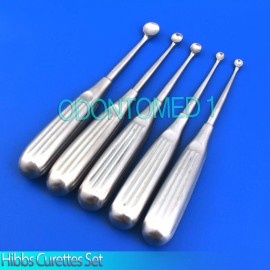 ODM 5 Hibbs Spratt Spinal Fusion Curettes Set 6" Surgical