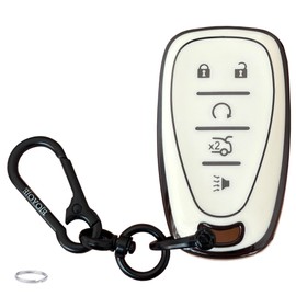 EJOAOJE Smart Key Protective Shell for Chevy Key Fob Cover with Keychain Fits for 2016-2021 Chevy Equinox Malibu Camaro Cruze Blazer Traverse Trax Remote Key Vehicle Accessories