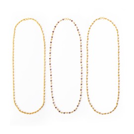 Tarini Gallery Chain Set of 3 Necklace Gold Plated Fancy Stylish Lightweight Fashion Trendy Jewelry for Women for Party Birthday Ocassion and Gifting (Mala Set)