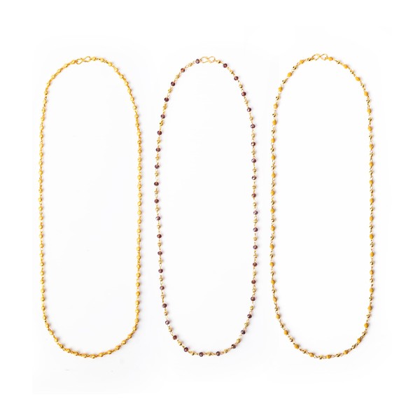 Tarini Gallery Chain Set of 3 Necklace Gold Plated Fancy