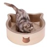NECOICHI Cat-Headed Scratcher Bed (Birch, Large) | Cardboard Cat Scratcher