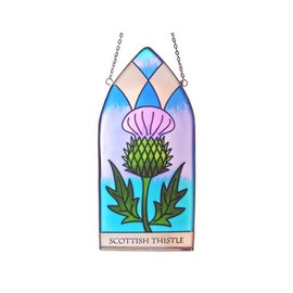 Scottish Thistle Gothic Stained GlassPanel
